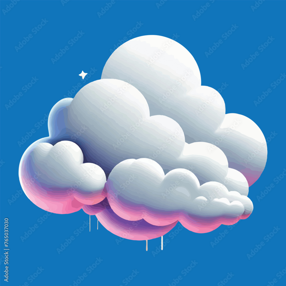 Poster cloud in the sky vector isolated