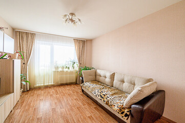 standard interior apartment. living room with sofa