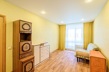 standard interior apartment. living room with sofa