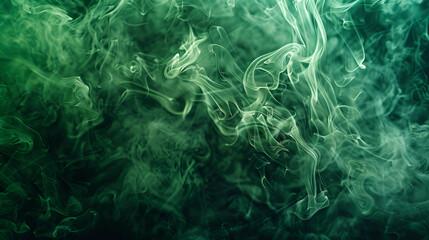 Fototapeta na wymiar Green steam on a black background. Design element. Abstract texture ,Abstract green smoke effect background for design projects and artistic creations