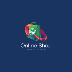 Online shop abstract logo design