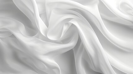 Gorgeous white abstract soft fabric shape with a smooth curvature that decorates a background of fashion textiles - obrazy, fototapety, plakaty