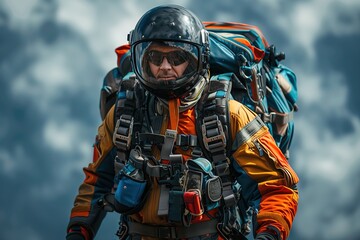 Obraz premium Man Walking With Backpack