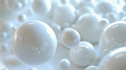 abstract digital artwork with white balls