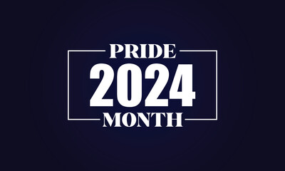 Happy Pride Month text with flag illustration design