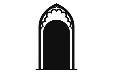 Medieval door silhouettes, Architectural type of arches shapes and forms silhouettes,
