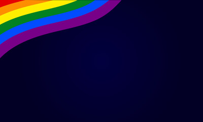 Happy Pride Month text with flag illustration design