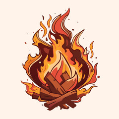 illustration of a fire