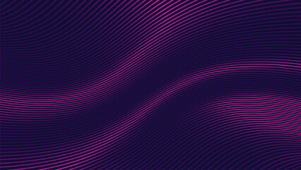 Dark violet background with lines curve fluid design. Vector illustration  - obrazy, fototapety, plakaty