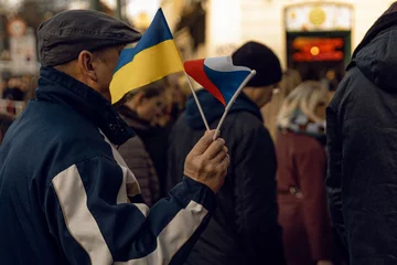  A protest in Prague against the war in Ukraine, which gathered several thousand people. Czech Republic continues to support Ukraine. © Tatyana