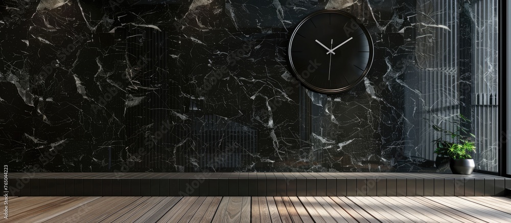 Poster capture of a clock mounted on the wall in a room setting, displaying the time with its hands ticking