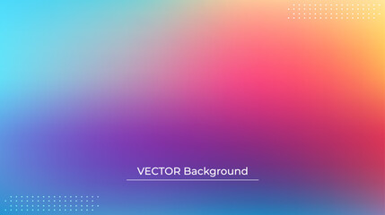 Smooth and blurry colorful gradient mesh background. Modern bright rainbow colors. Easy editable soft colored vector banner template. Premium quality