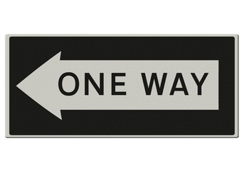 Digital illustration - Road sign cut out - One way left USA