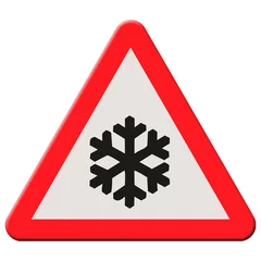 Fototapeten Digital illustration - concept -  Road sign UK  icy conditions ahead - © Richard