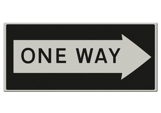 Digital illustration - Road sign cut out - One way right USA