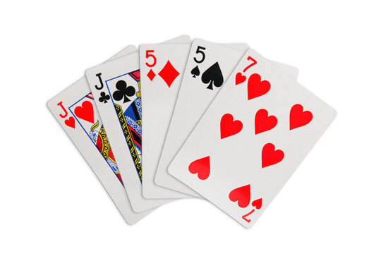 Two pairs playing cards on transparent background