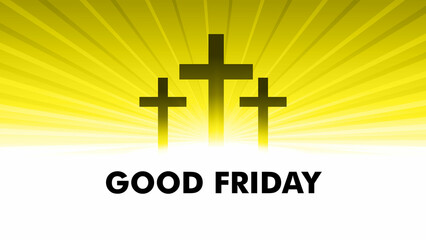 Good Friday Yellow background for Website Banner and Social Media Post and has space to write text - Good Friday Fri, 29 Mar, 2024 - Good friday Jesus Graphic Banner