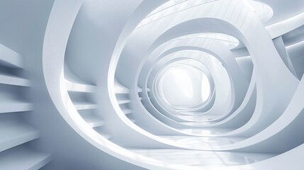 Abstract White Architecture Background for Modern Abstraction.