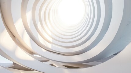 Background of Abstract Architecture. White Circular Structure, Modern Architecture Design, Futuristic White Architecture Design Background. 3d Render Illustration
