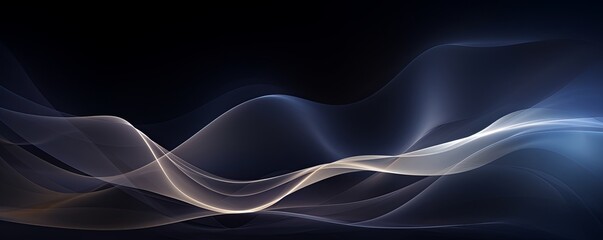 Indigo wave on a black background, in the style of futuristic spacescapes