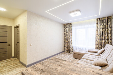 standard interior apartment. living room with sofa