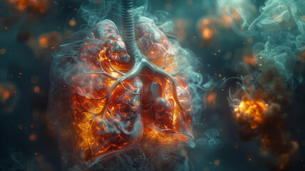 Pulmonary embolism professional detailed illustration,generative ai