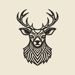 deer head mascout vector