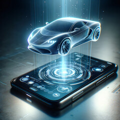 Futuristic Holographic Car Projection from Smartphone