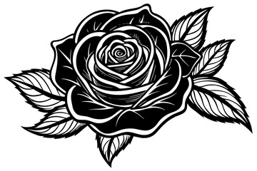 Rose Flower silhouette  vector art illustration