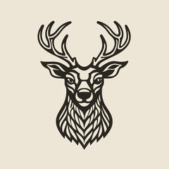deer head mascout vector