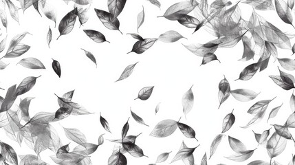 Leaves Arranged on White Background
