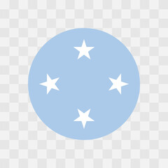 Federated States of Micronesia flag - circle vector flag isolated on checkerboard transparent background