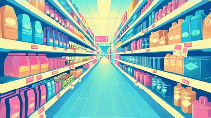 A Painting of a Grocery Store Aisle