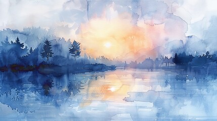Sunset Reflections on Lake