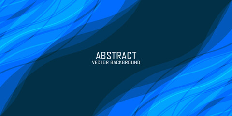 Blue abstract background with glowing wave lines. Elegant wavy layer of overlap. Modern textured design. Sleek and clean light blue banner template. Vector illustration