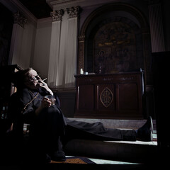 Seeing the Light. A candid Edwardian priest questions his faith with cigarettes and alcohol.