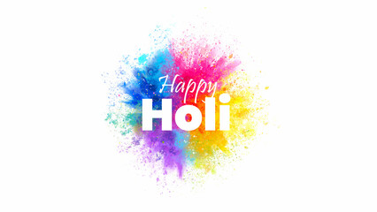 Happy Holi Colorful Festival background for Website Banner and Social Media Post and has space to write text - Happy Holi Graphic Banner - Bright Color Holi abstract background