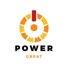 Power Button Sun Icon Logo Design Template