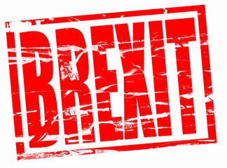 Brexit red rubber stamp effect - obrazy, fototapety, plakaty