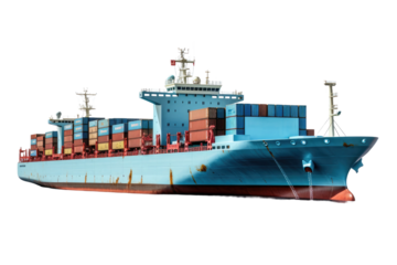 Majestic Blue Leviathan Laden With Containers.