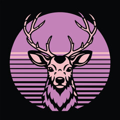 deer head mascout vector