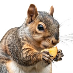 Squirrel Eating Fruit Up Close