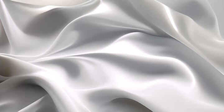 White gray satin texture that is white silver fabric silk panorama background with beautiful soft blur pattern natural 4K Video