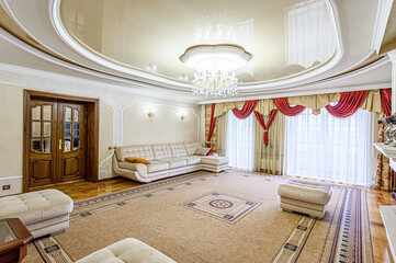 standard interior apartment. living room with sofa