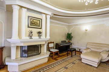 standard interior apartment. living room with sofa