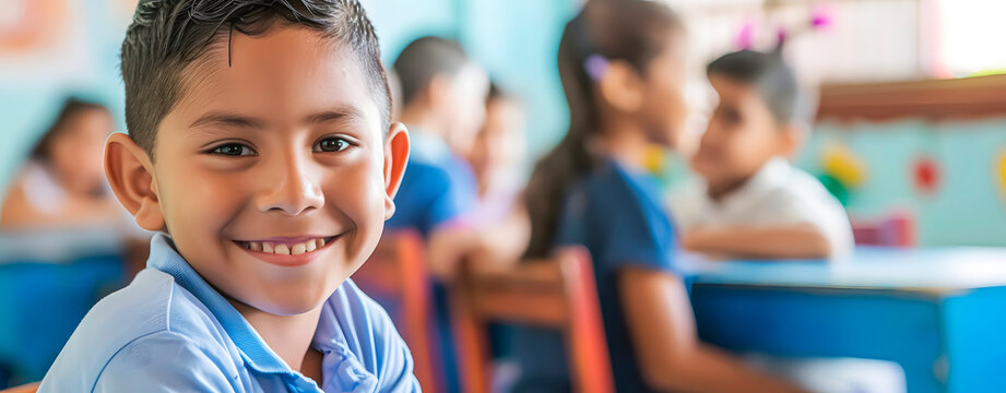 Education in the world. A children's school in South America.