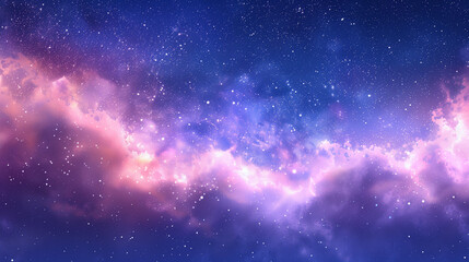 a painting of a purple and blue space filled with stars
 - obrazy, fototapety, plakaty