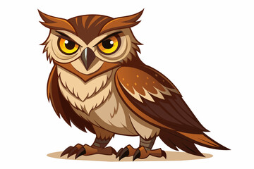 Owl is formidable, and elegant, full body ,  high detai