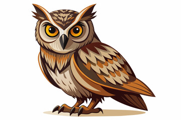 Owl is formidable, and elegant, full body ,  high detai