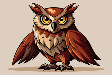 Owl is formidable, and elegant, full body ,  high detai